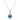 Mountz Collection Blue Zircon Halo Pendant in 14K White Gold