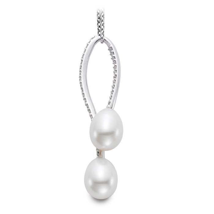 Mastoloni 8.5-9mm Freshwater Cultured Pearl Vine Pendant in 18K White Gold