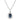 Estate Blue Tourmaline and Diamond Pendant in Platinum 900/850