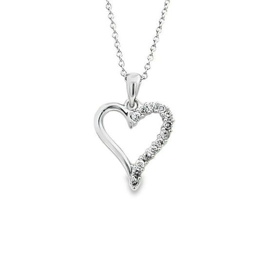 Mountz Collection Diamond Heart Pendant Necklace in 14K White Gold