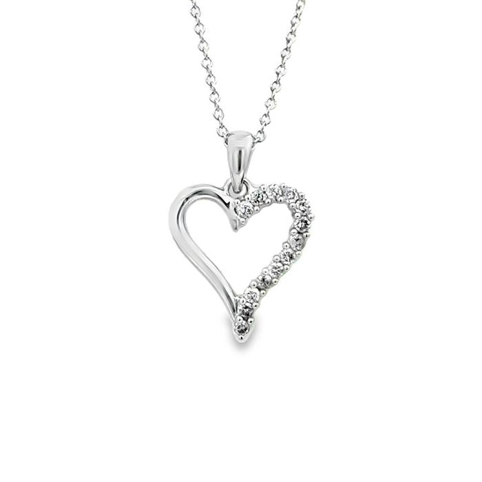 Mountz Collection Diamond Heart Pendant Necklace in 14K White Gold