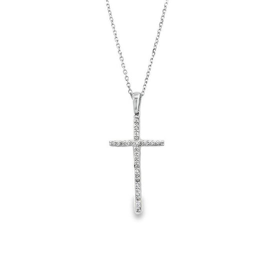 Mountz Collection Diamond Cross Pendant in 14K White Gold