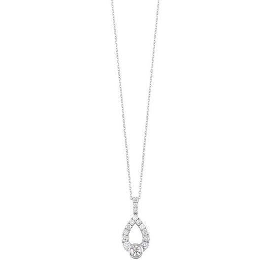 Mountz Collection .25CTW Diamond “Love’s Crossing” Small Pendant in 14K White Gold