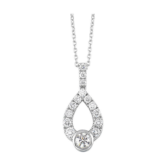 Mountz Collection 1/4 CTW Diamond “Love’s Crossing” Small Pendant in 14K White Gold