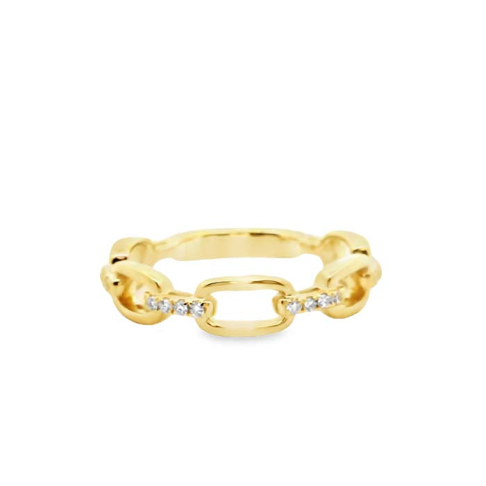 Mountz Collection Diamond Link Design Ring in 14K Yellow Gold