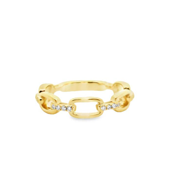 Mountz Collection Diamond Link Design Ring in 14K Yellow Gold