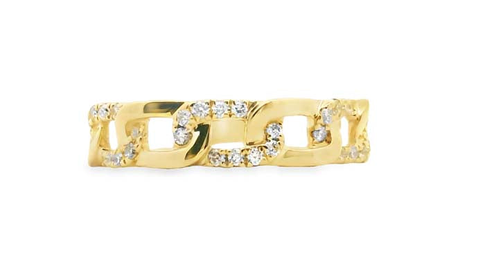 Mountz Collection Diamond Link Ring in 14K Yellow Gold