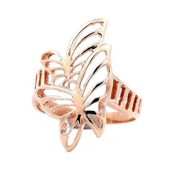 Estate Filigree Butterfly Ring in 14K Yellow Gold