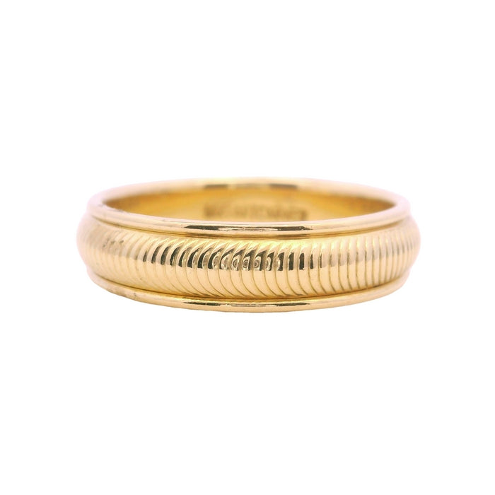 Estate 5.5MM Ribbed Wedding Ring in 14K Yellow Gold