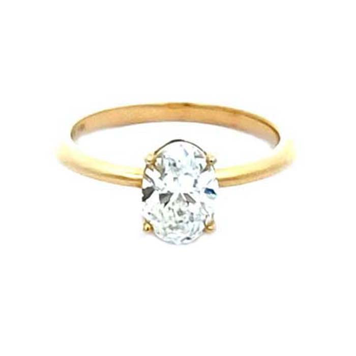 Estate Lab Grown Diamond Engagement Ring in 14K Yellow Gold