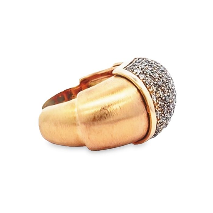 Estate Chocolate Diamond Dome Ring in 14K Rose Gold