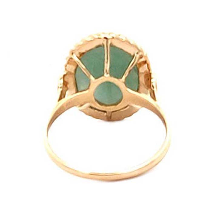 Estate Nephrite Jade Ring in 14K Yellow Gold