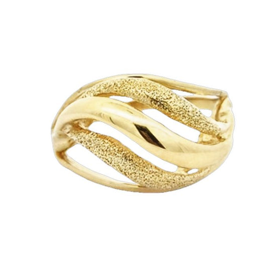 Estate Domed Swirl Openwork Ring in 14K Yellow Gold