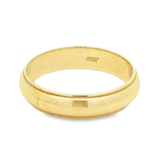 Estate 5MM Milgrain Wedding Band in 14K Yellow Gold