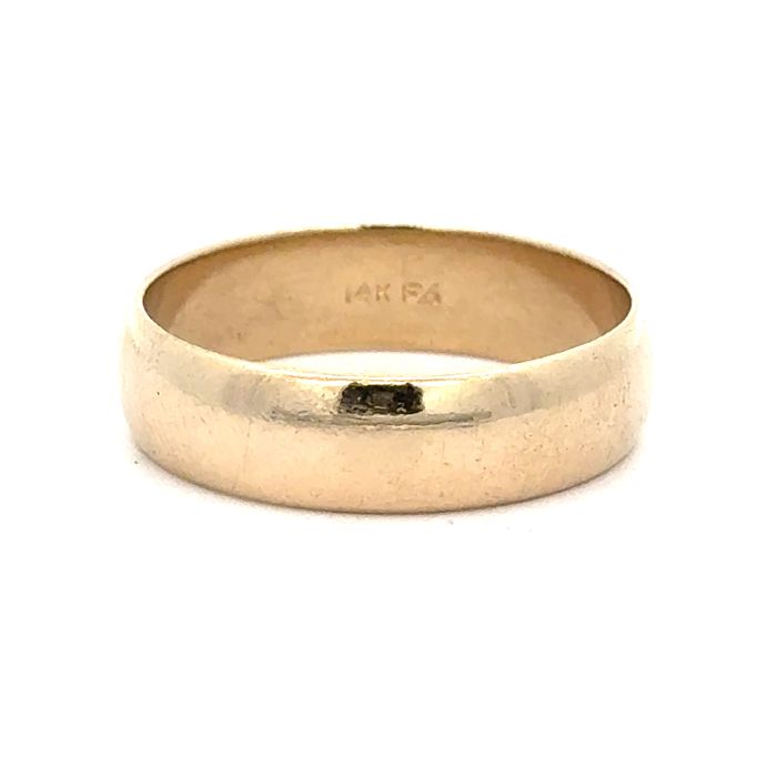 Estate 6MM Plain Wedding Band in 14K Yellow Gold