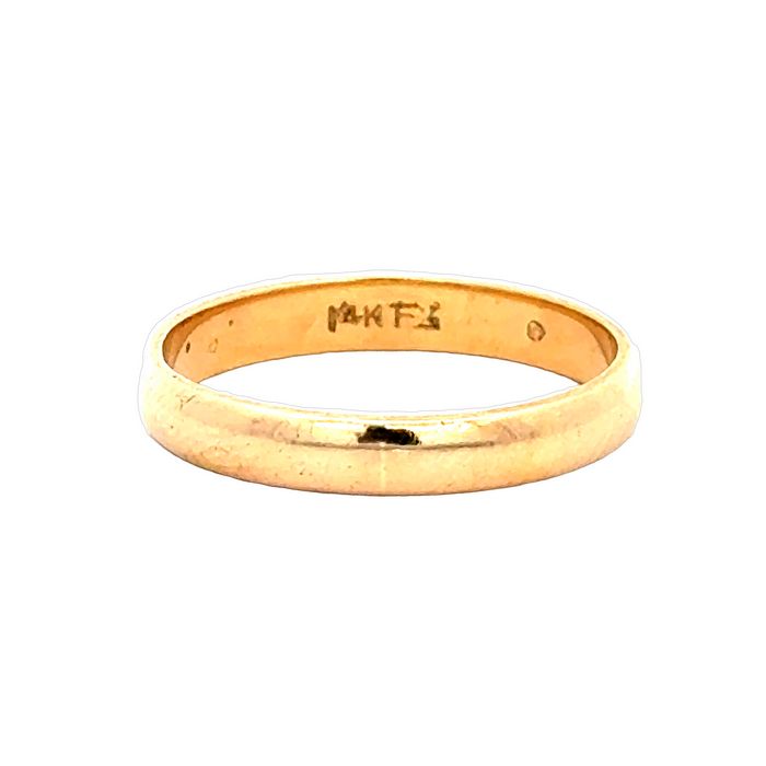 Estate 3MM Plain Wedding Band in 14K Yellow Gold