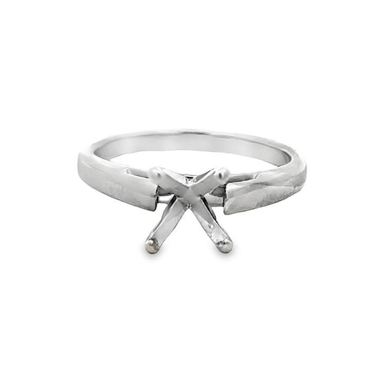 Estate Solitaire Engagement Ring Mounting in 18K White Gold