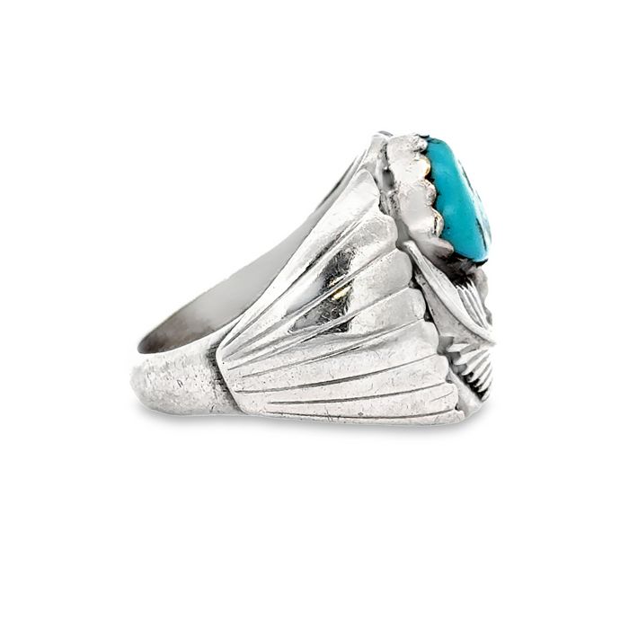 Estate Turquoise Ring in Sterling Silver