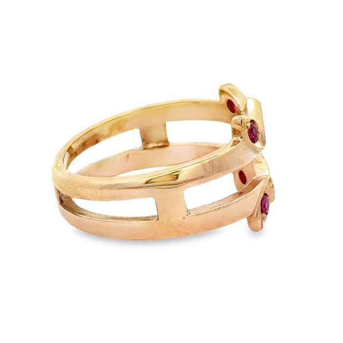 Estate Ruby Ring Jacket in 14K Yellow Gold