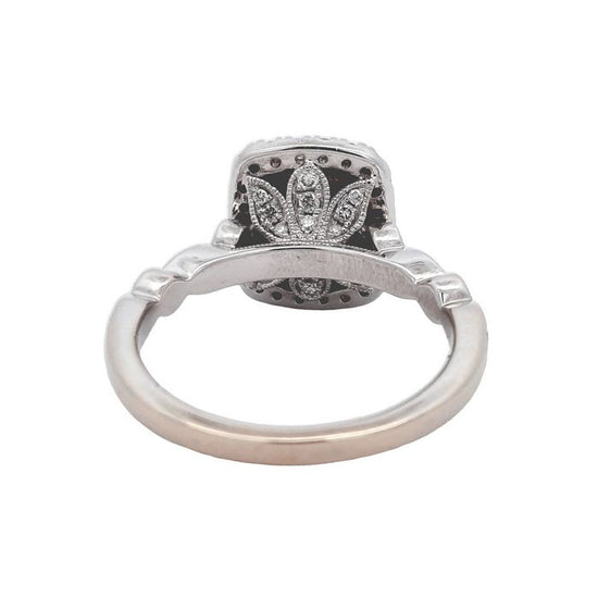 Estate Neil Lane Morganite and Diamond Double Halo Ring in 14K White Gold