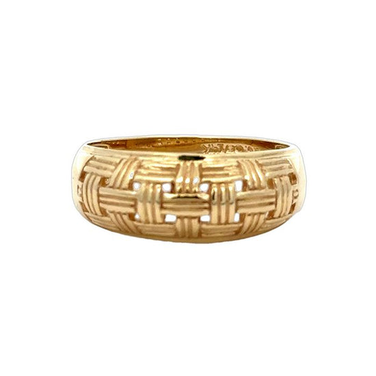 Estate Basketweave Ring in 14K Yellow Gold