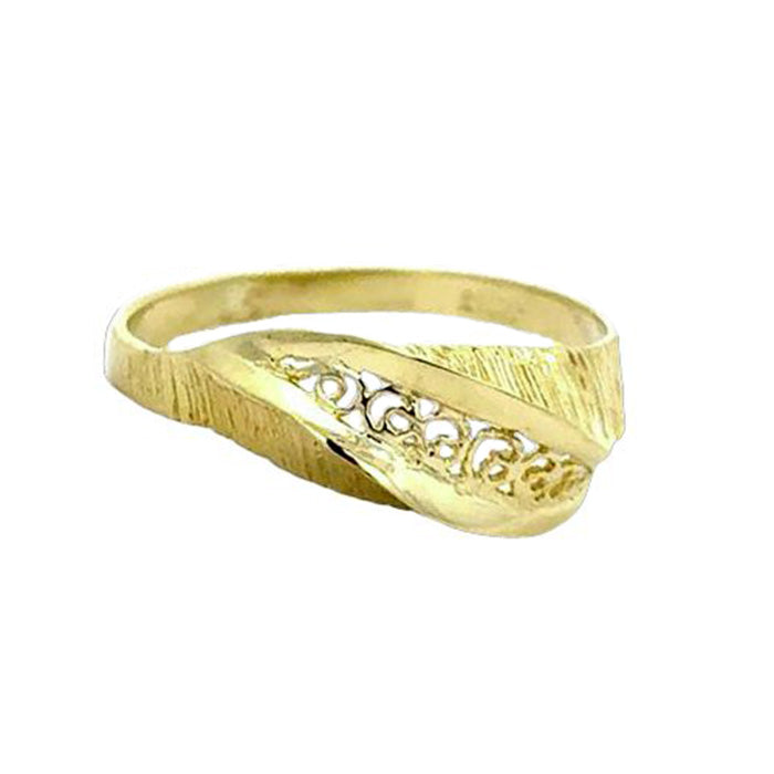 Estate Wavy Filigree Ring in 14K Yellow Gold