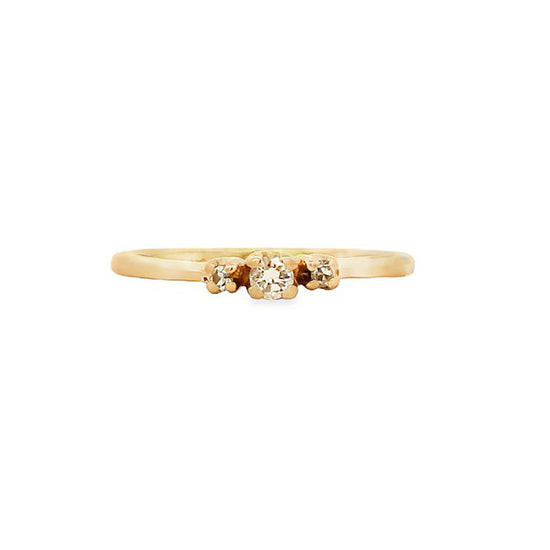 Estate .07CTW Diamond Petite 3-Stone Ring in 14K Yellow Gold