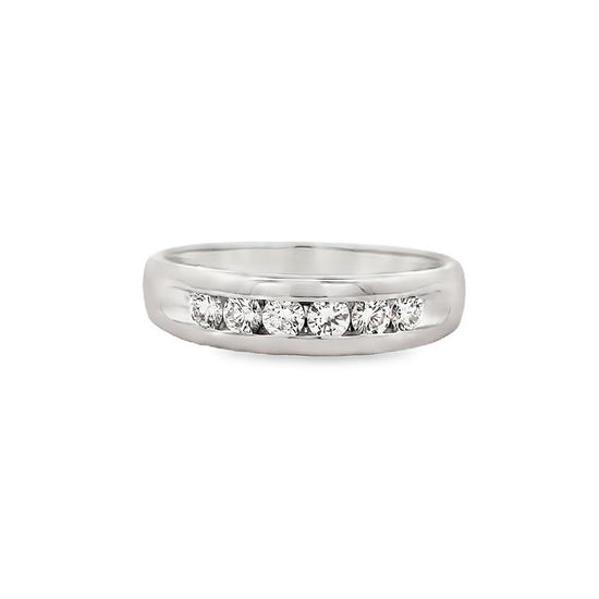 Estate .48TW Channel Set Diamond Wedding Band in 14K White Gold