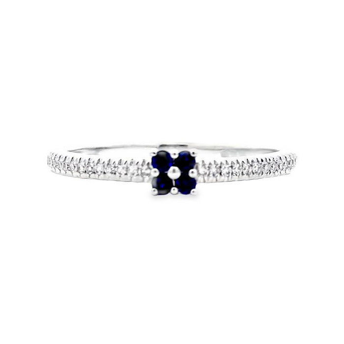 Mountz Collection Sapphire Accent Pavé Ring in 14K White Gold