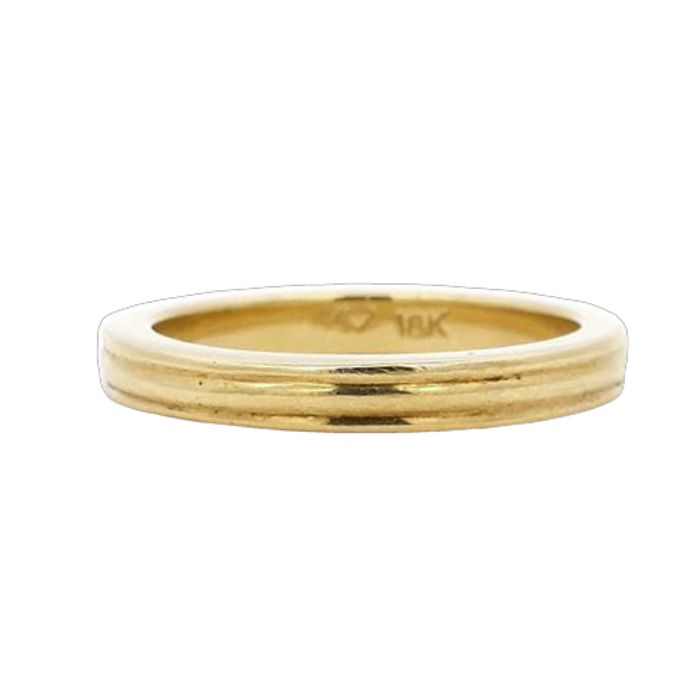 Estate Ribbed Wedding Band in 18K Yellow Gold