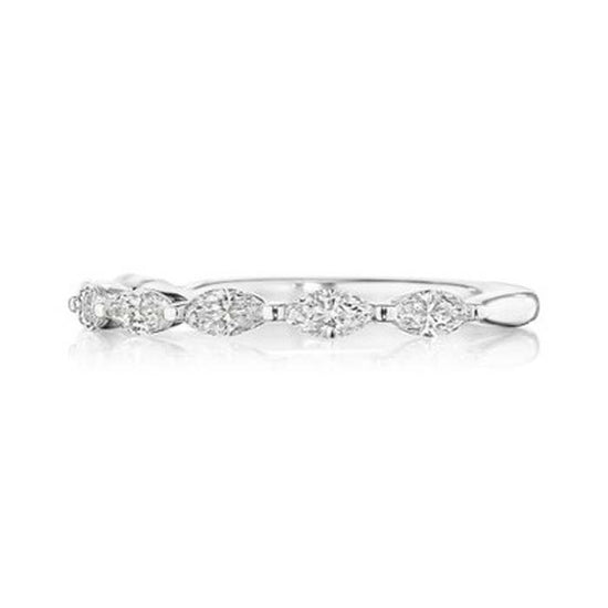 Henri Daussi .Marquise East/West Diamond Band in 14K White Gold