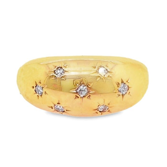 Estate Diamond Dome Ring in 14K Yellow Gold