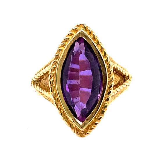 Estate Amethyst RIng in 14K Yellow Gold