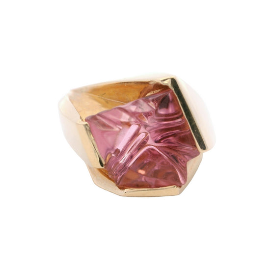 Estate Morganite Ring in 14K Yellow Gold