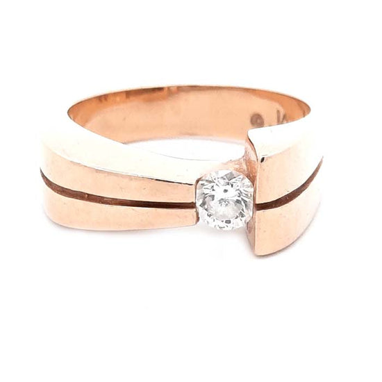 Estate Diamond Ring by John Atencio in 14K Yellow Gold