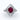 Estate Ruby and Diamond Baguette Halo Ring in Platinum