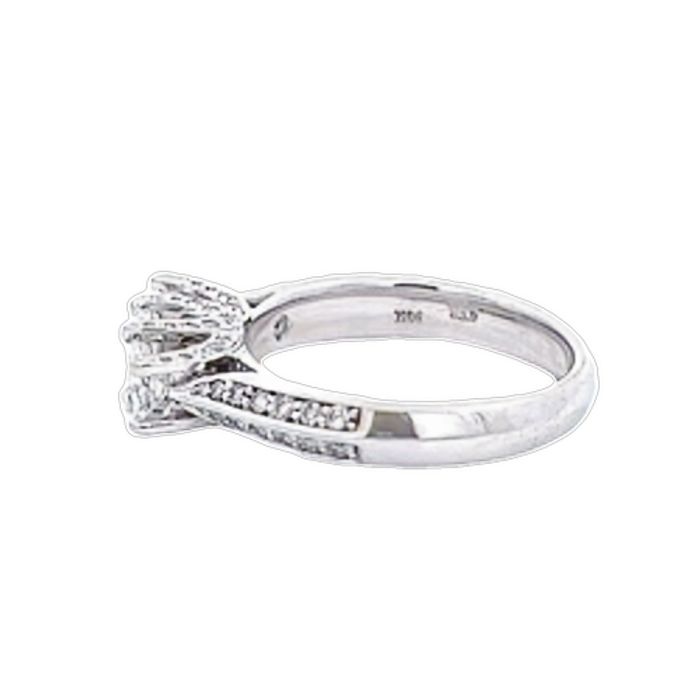 Estate 3-Princess Cut Diamond Engagement Ring in 14K White Gold