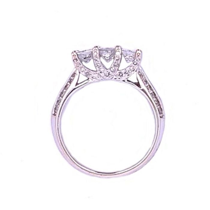 Estate 3-Princess Cut Diamond Engagement Ring in 14K White Gold