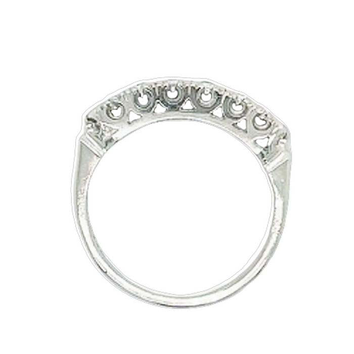 Estate .14CTW Single Cut Diamond 2-Row Band in 14K White Gold