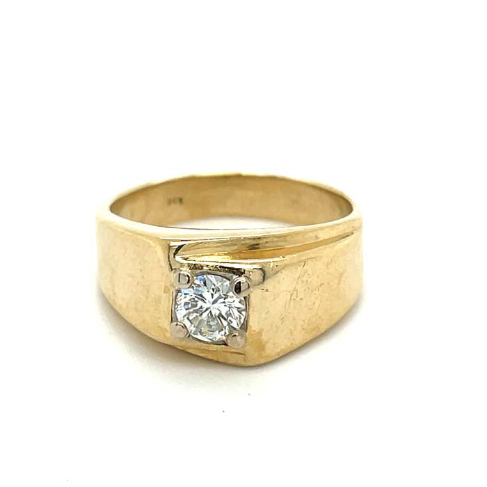 Estate Diamond Flat-Top Bypass Ring in 14K Yellow Gold