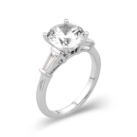 Mountz Collection 3-Stone Engagement Ring Semi-Mounting with Tapered Baguette Diamonds in 14K White Gold