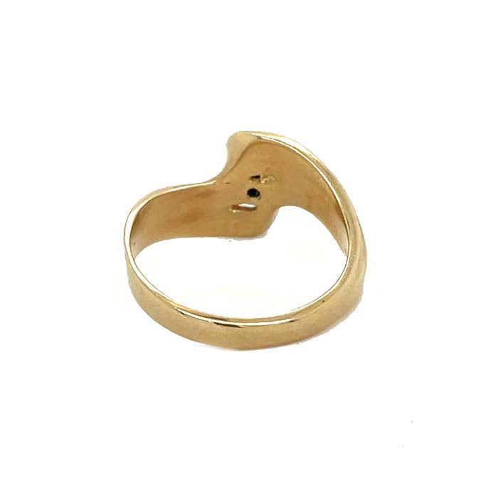 Estate Diamond Double Swirl Ring in 14K Yellow Gold