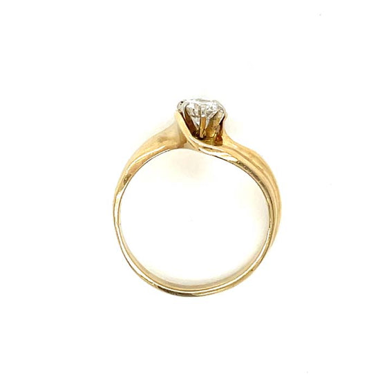 Estate Diamond Double Swirl Ring in 14K Yellow Gold