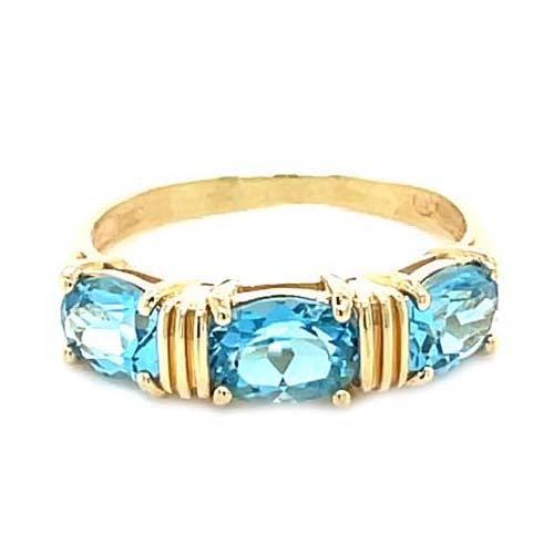 Estate Blue Topaz Ring in 14K Yellow Gold