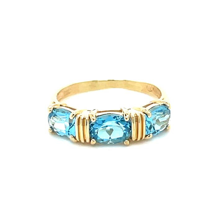 Estate Blue Topaz Ring in 14K Yellow Gold