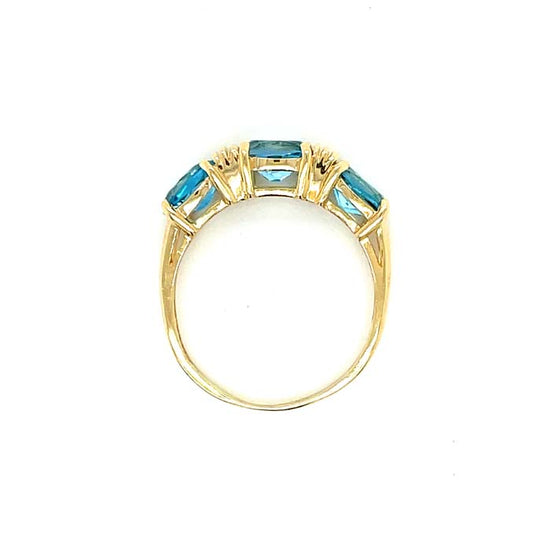 Estate Blue Topaz Ring in 14K Yellow Gold