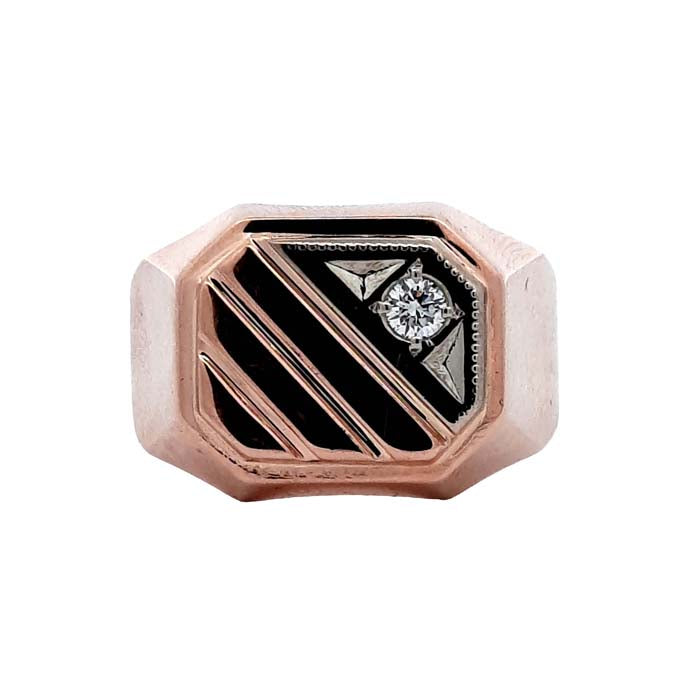 Estate Diamond Ring in 14K Rose and White Gold