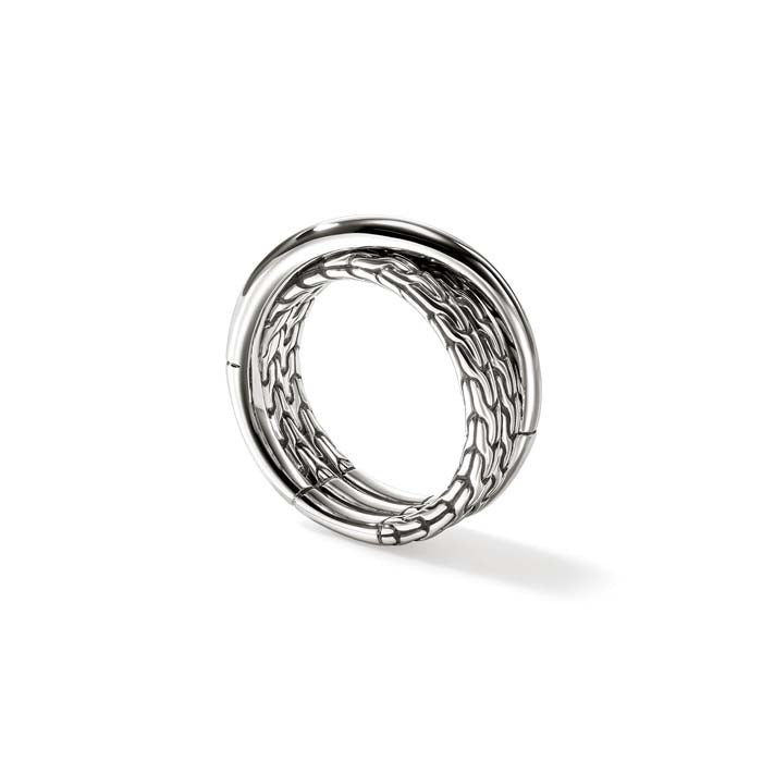 John Hardy Essential Crossover Ring in Sterling Silver, 7.5MM