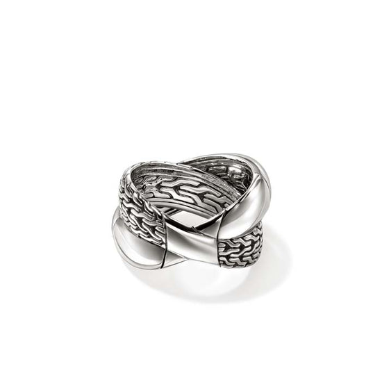 John Hardy Essential Crossover Ring in Sterling Silver, 14MM