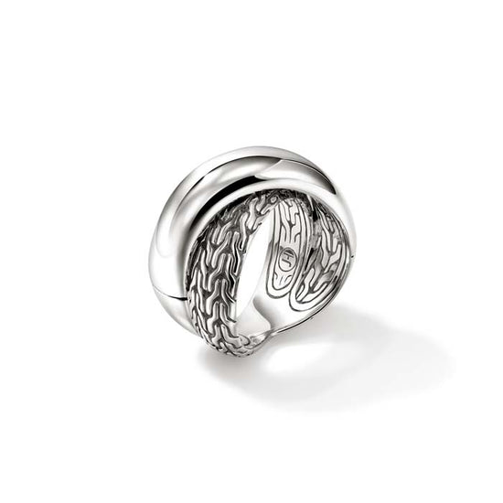 John Hardy Essential Crossover Ring in Sterling Silver, 14MM